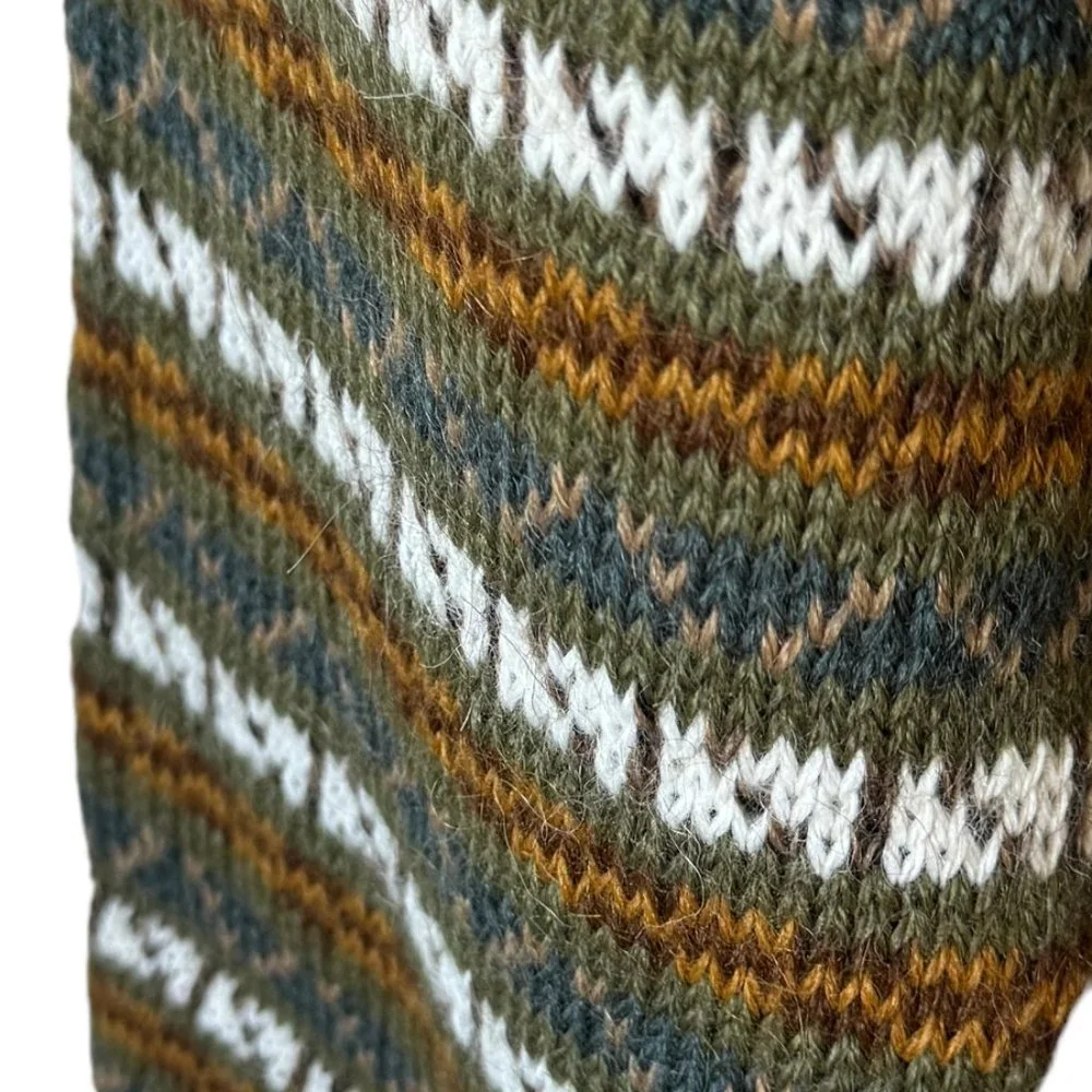 The Alpaca Connection Peru Handmade Stripped Button Front Cardigan Pockets - Picture 9 of 16